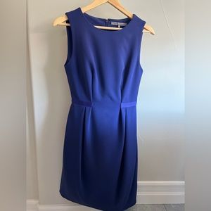 HALSTON HERITAGE Sleeveless Crew Neck Dress Purple Blue 4